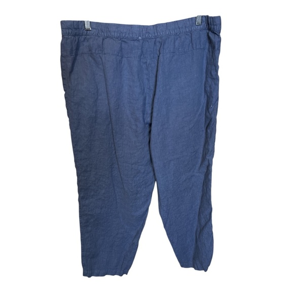 J JILL PURE JILL Garment Dyed Linen Crop Pant Travel Casual Commute Beach Comfy - Picture 7 of 12